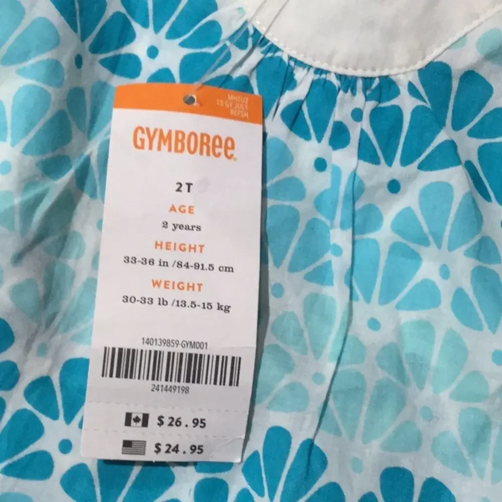 Gymboree 2T turquoise 💯cotton coverup NWT